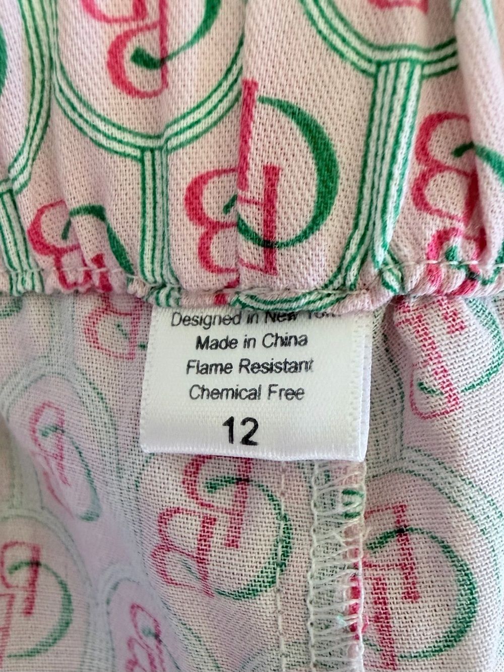 Short-Sleeve Button Up Kids Pink & Green Printed Pajama Short Set 12 NWOT - Picture 2 of 11